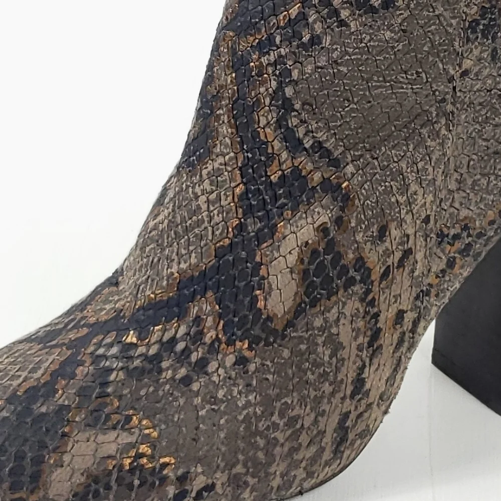 Free People Nolita snake skin print heeled ankle Boots size 36 - Picture 10 of 10